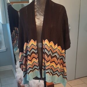 🤎Missoni for Target Chevron Open Cardigan in Brown and PRETTY Pastel Hues Sz OS